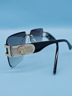 Black Sunglasses with Gold Lion Accent - Men Accessories